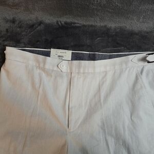 Stafford White Linen Pants Mens 42x30 NWT